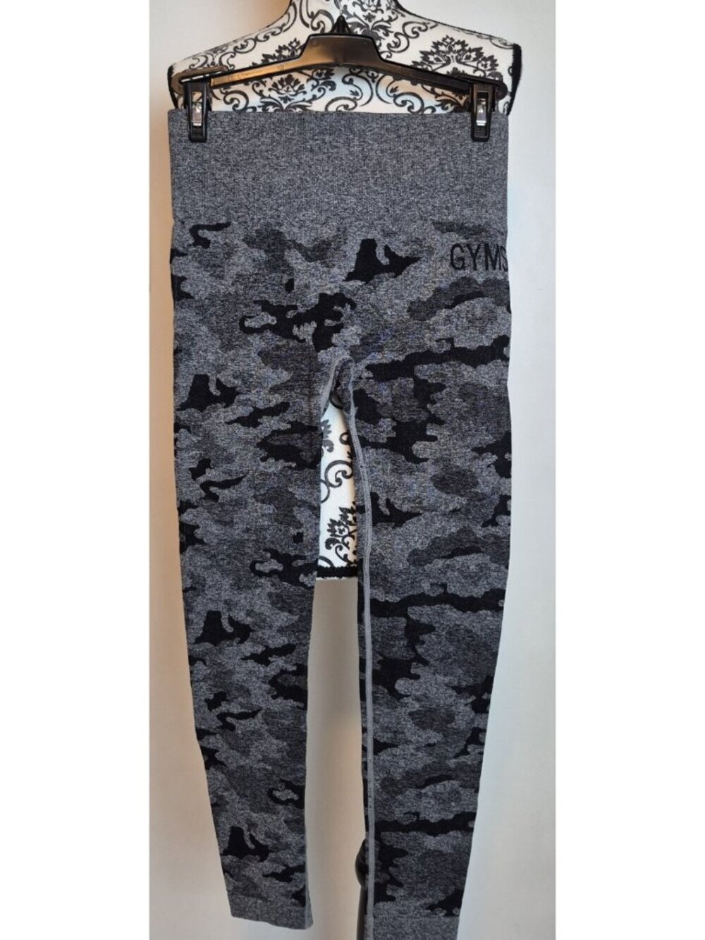 Gymshark Adapt Camo Seamless Leggings Womens Small Grey Black High Waist